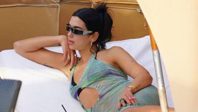 Dua Lipa - Anwar Hadid - Dua Lipa Wears Sheer Dress As She Lounges At Beach 6 Weeks After Anwar Hadid Split – Photos - hollywoodlife.com - Britain - Los Angeles - Miami