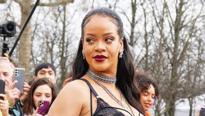 Rihanna Displays Bare Baby Bump In Tiny Snakeskin Crop Top After Returning From PFW - hollywoodlife.com - Paris