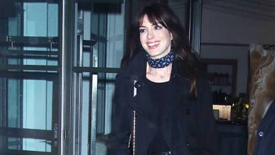 Anne Hathaway Looks Fierce In Leather Pants Tight Black Top For ‘WeCrashed’ Press Tour - hollywoodlife.com - Manhattan - Rome