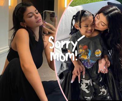 Stormi Webster Adorably Crashed Kylie Jenner’s First Video Message To Fans Since Giving Birth - perezhilton.com
