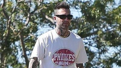 Adam Levine Is A Doting Dad Taking Daughters Dusty, 5, Gio, 4, For Morning Walk – Photos - hollywoodlife.com