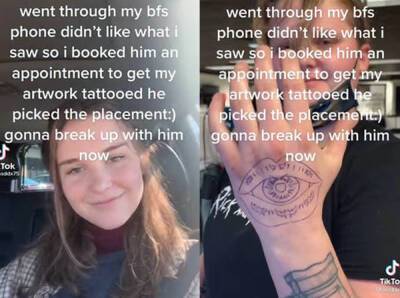 Woman Divides TikTok By Revealing She Talked Her BF Into Getting A Tattoo KNOWING She Was About To Dump Him! - perezhilton.com