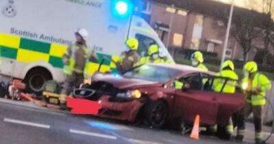 Man cut from car after horror crash as emergency services race to scene - www.dailyrecord.co.uk - Scotland
