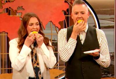 Drew Barrymore Attempts To Keep A Straight Face While Eating A Lemon - etcanada.com