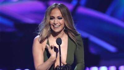 Jennifer Lopez Rocks Deep-Plunging Bodysuit With Sheer Skirt At iHeartRadio Music Awards - hollywoodlife.com