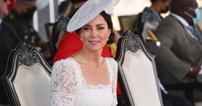 Kate Middleton dazzles in white lace by her wedding dress designer - www.ok.co.uk - city Kingston - Jamaica