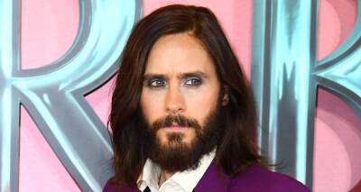 Jared Leto Sports Glittery Blue Eye Makeup & Purple Suit for 'Morbius' Premiere in London - www.justjared.com - Spain - London - Mexico - Madrid