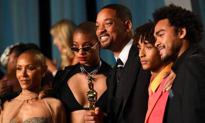 Will Smith is all smiles as he is supported by Jada Pinkett Smith and his kids at Oscars afterparty - hellomagazine.com - USA - county Will