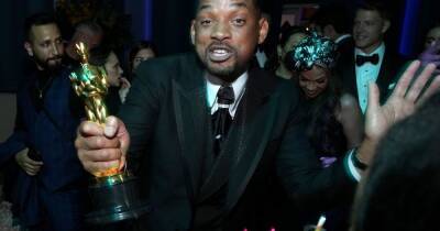 Will Smith parties and celebrates Oscar win after punching Chris Rock in shock moment - www.ok.co.uk - county Rock