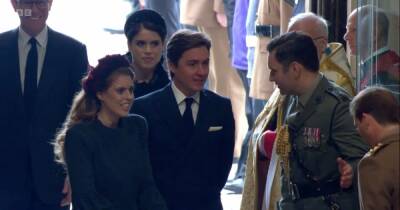 Princesses Beatrice and Eugenie show support to Queen as they arrive at Philip's memorial - www.ok.co.uk
