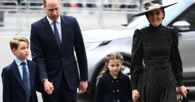 Kate Middleton - prince Philip - prince Louis - princess Charlotte - Charlotte Princesscharlotte - Philip Princephilip - George - prince William - Peter Phillips - prince George - George and Charlotte's huge step into royal life to support Queen at Philip's memorial - ok.co.uk - Charlotte - county Prince Edward - county Phillips