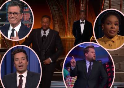 Watch How Late Night Hosts Covered The Will Smith Oscars Slap! - perezhilton.com