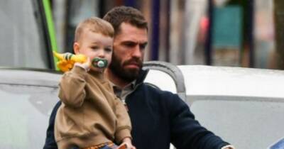 Emmerdale's Kelvin Fletcher snapped with son Milo ahead of welcoming twins with wife Liz - www.ok.co.uk