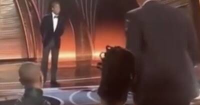 Jada Pinkett Smith seen laughing after husband Will hit Chris Rock at Oscars in new video - www.ok.co.uk - Los Angeles - Hollywood