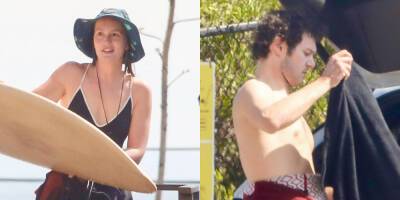 Adam Brody - Leighton Meester - Leighton Meester Spotted Surfing with Husband Adam Brody on Release Day of Her Netflix Movie! - justjared.com - Malibu - Croatia