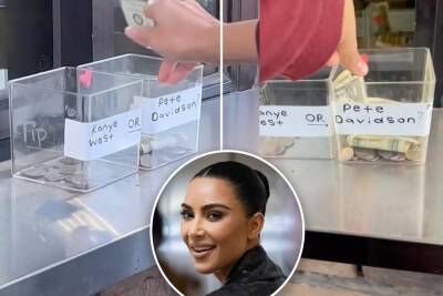 Pete Davidson - Kim Kardashian - Kanye West - Tiktok - Starbucks workers get creative with ‘Kanye West or Pete Davidson’ tip jars - nypost.com - county Davidson