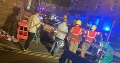 Five people taken to hospital after 'stolen BMW' being chased by police helicopter ploughs into two cars - www.manchestereveningnews.co.uk - county Oldham