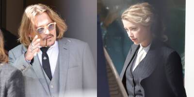 Johnny Depp & Amber Heard Spotted Leaving Court After First Day of Libel Trial - www.justjared.com - Washington - Virginia - county Fairfax