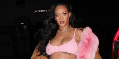 Pregnant Rihanna Wears a Cute Pink Ensemble to Her BFF Melissa Forde's Birthday Dinner - www.justjared.com