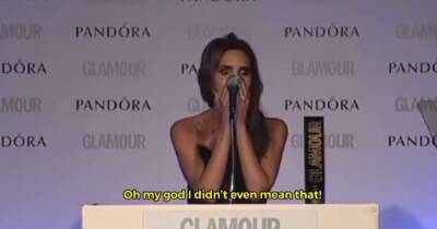 Hilarious video of Victoria Beckham making sexual innuendo on stage resurfaces - www.ok.co.uk