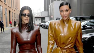 Kim and Kourtney Kardashian Wore Matching Blue Bathing Suits for Kourtney's Birthday - www.glamour.com