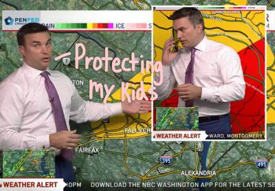 Watch This Meteorologist Call To Warn His Children Of Tornado On Live TV! - perezhilton.com - Washington - Washington