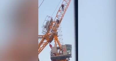 "Somebody will end up dead": Shocking video shows boys climbing on CRANE at Salford housing development - www.manchestereveningnews.co.uk - Manchester
