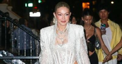 Gigi Hadid wows in white lace for 27th birthday bash with sister Bella and Blake Lively - www.ok.co.uk - city Manhattan, state New York - New York
