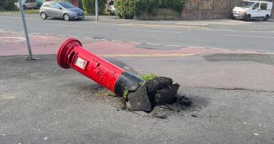 Angela Rayner - Elizabeth Ii II (Ii) - Royal Mail - 'Leaning tower of Droylsden': Iconic red post box shoved to the ground by 'hit-and-run van driver' - manchestereveningnews.co.uk - Manchester - county Lane - county King George