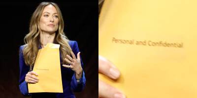Olivia Wilde Goes Viral After She's Handed Mysterious 'Confidential' Envelope During CinemaCon, Source Reveals What Might Be Inside... - www.justjared.com - state Nevada