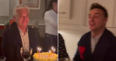Phillip Schofield smiles as Ant and Dec sing happy birthday in celebration of 60th - www.msn.com