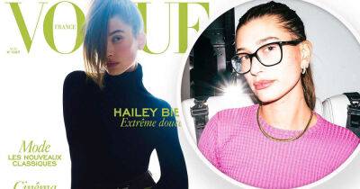 Hailey Bieber lands cover of Vogue France in mini skirt and turtleneck - www.msn.com - France