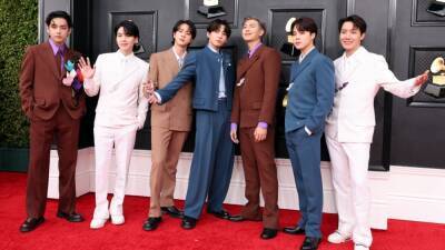 BTS Makes a Splash on the GRAMMYs Red Carpet, Plays Coy About Snoop Dogg Collab (Exclusive) - www.etonline.com - South Korea - state Nevada