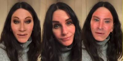 Courteney Cox Tries 'Friends' Face Filter & the Results Are Shocking! - www.justjared.com