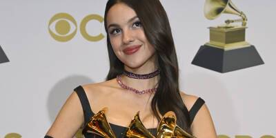 One Of Olivia Rodrigo's Grammys Broke Into Two Pieces Backstage in Vegas! - www.justjared.com