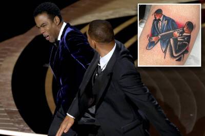 People are actually getting tattoos of the Will Smith, Chris Rock Oscars slap - nypost.com - Italy - Smith - New Jersey