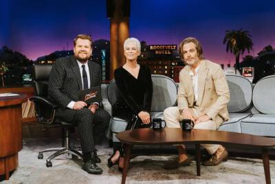 James Corden Is Humiliated Playing Movie Trivia With Jamie Lee Curtis And Chris Pine - etcanada.com