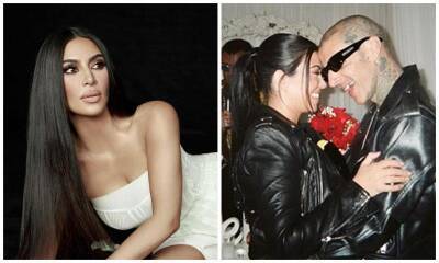What was Kim Kardashian doing while Kourtney and Travis pretended to get married? - us.hola.com