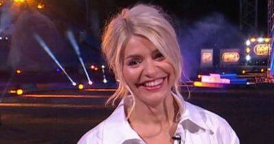 Holly Willoughby - Christine Macguinness - Freddie Flintoff - Lucrezia Millarini - Rebecca Sarker - Holly Willoughby brings glamour to The Games in plunging shirt and red trousers - ok.co.uk