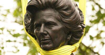 Margaret Thatcher statue pelted with eggs just hours after being lowered into place - dailyrecord.co.uk - London