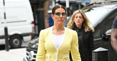 Coleen Rooney - Rebekah Vardy - Wayne Rooney - Elle Woods - Reese Witherspoon - Alessandra Rich - Wagatha Christie - Rebekah Vardy channels Legally Blonde as she struts into court in bright £2k suit - ok.co.uk - county Woods