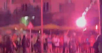 Rangers fans 'hit with glasses and flares by Eintracht Frankfurt ultras' on streets of Seville - dailyrecord.co.uk - Spain - Scotland - Ireland - Germany