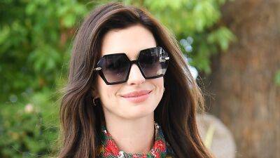 Anne Hathaway Wore a Colorful Set Made Entirely of Sequins That Needs to Be Seen - glamour.com