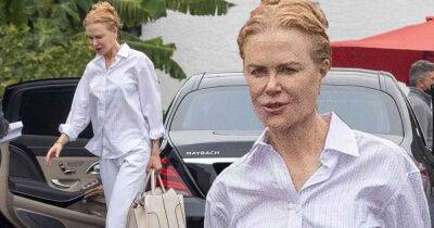 Nicole Kidman looks ready to work in a button-down shirt and jeans - www.msn.com - Los Angeles - Chicago - Hong Kong - city Hong Kong