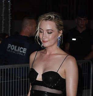 Saoirse Ronan showcases her edgy style in a black PVC dress in Cannes - www.msn.com - Britain - city Budapest