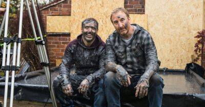 John Stape - Alan Halsall - Tyrone Dobbs - Fiz Stape - ITV Coronation Street's Tyrone and Phill all smiles in behind the scenes photos as dirty fight sees them strip to pants - manchestereveningnews.co.uk - Romania