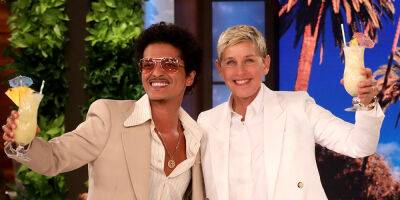 Bruno Mars - Bruno Mars Gives Ellen DeGeneres a Surprise Gift During His Final Appearance on Her Show - Watch Here! - justjared.com