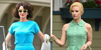 Anne Hathaway - Jessica Chastain - Anne Hathaway & Jessica Chastain Transform Into 1960s Housewives on 'Mother's Instinct' Set - First Photos! - justjared.com - New Jersey - county Union