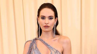 Lily James - Pam - Lily James Wore a Completely See-Through Beaded Dress for the Met Gala - glamour.com - New York - California - Italy - city Hollywood, state California - city Milan, Italy - county Highland