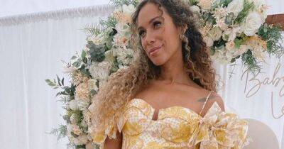 Leona Lewis - Dennis Jauch - Pregnant Leona Lewis cradles her growing bump in yellow dress at her baby shower - ok.co.uk - city Sanctuary